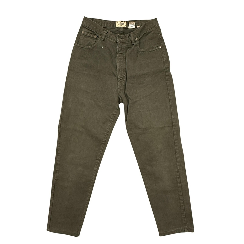 Chamonix Mom Jeans Womens‎ 12L Green High Rise Tapered Ankle Denim Made Canada